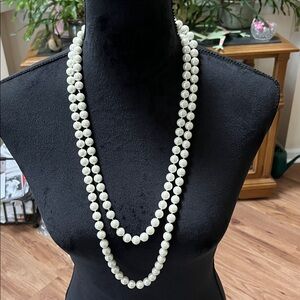 Glass pearls, EUC, 60” total